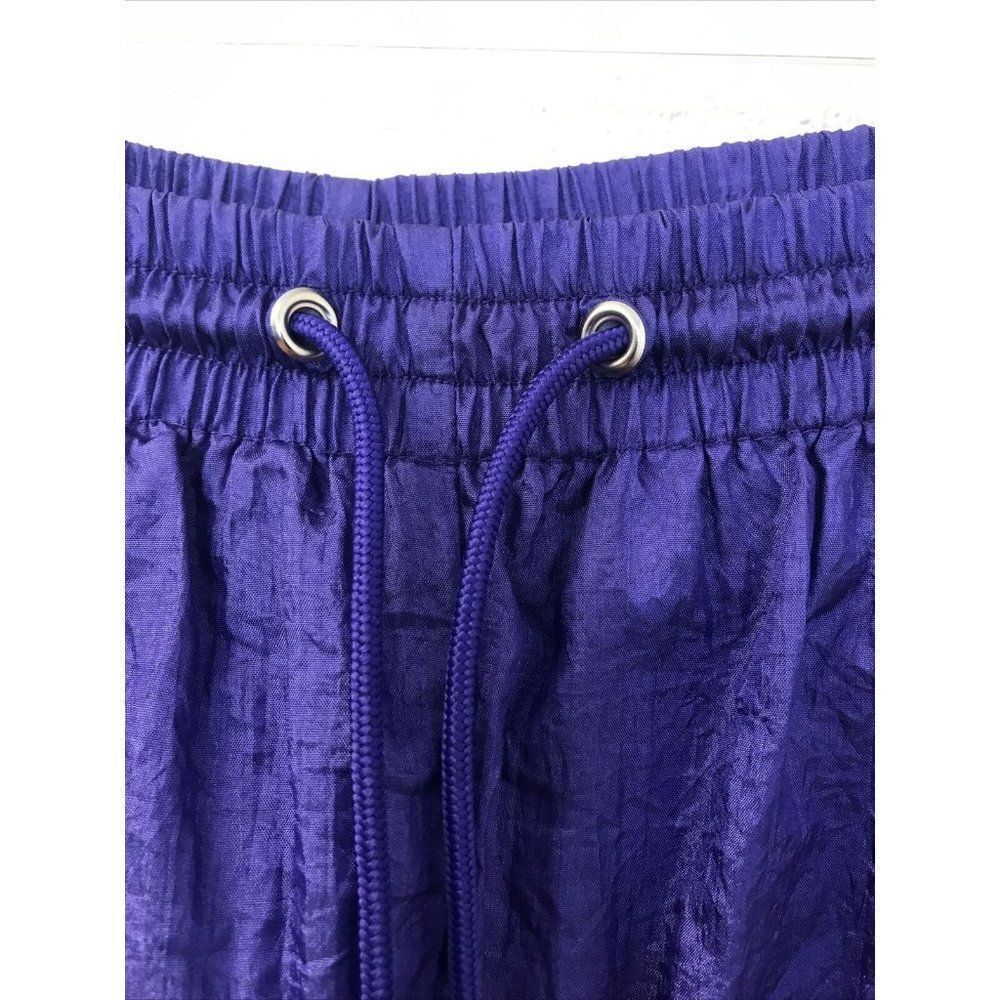Track Sweat Pants L Purple Nylon Blend Lined Pockets elastic drawstring waist - Picture 2 of 11